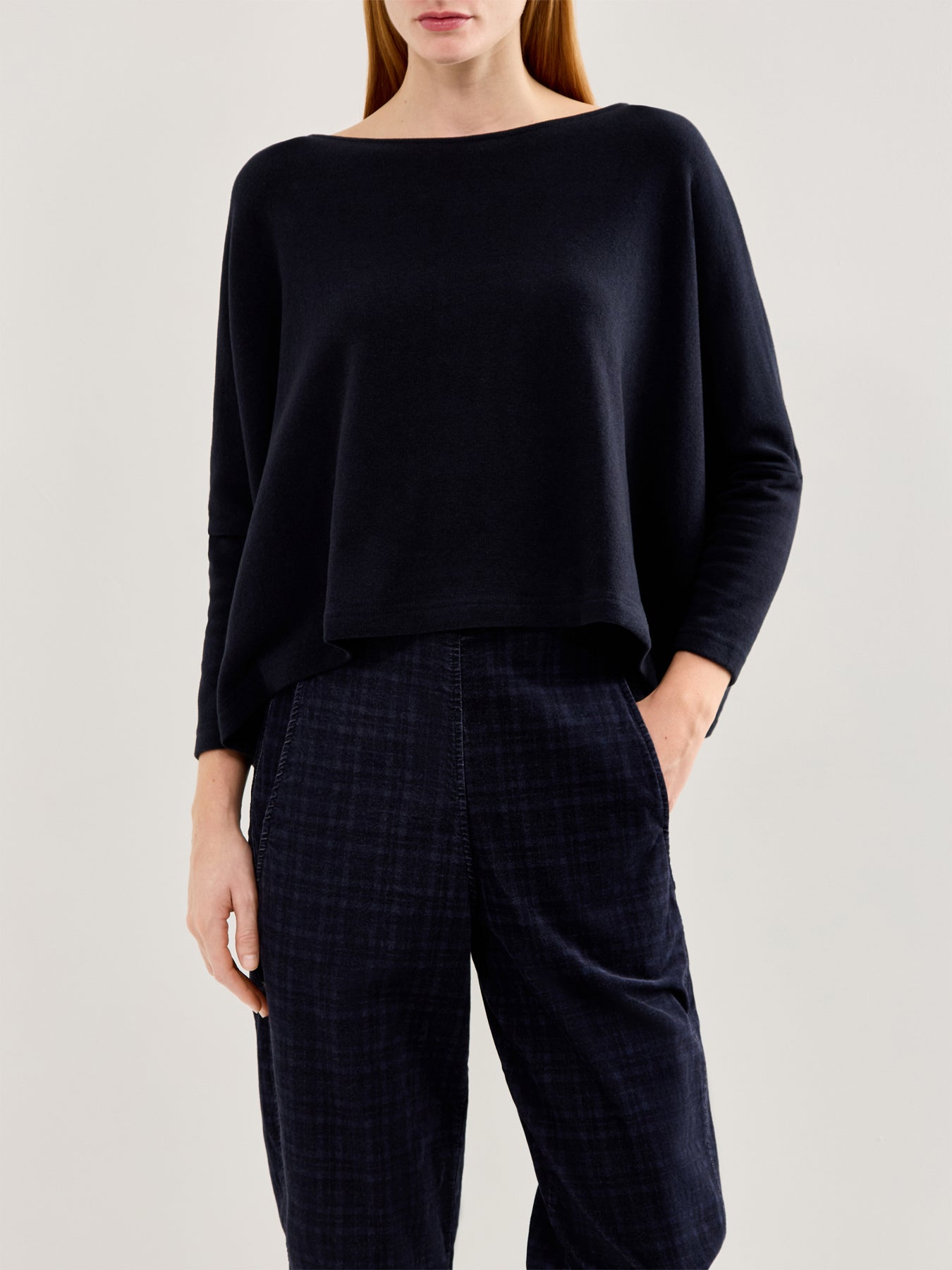 Boat Neck Boxy Swing Knit