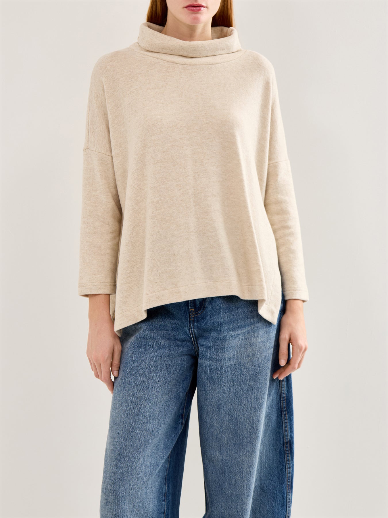 Roll Neck Knit Jumper Cream