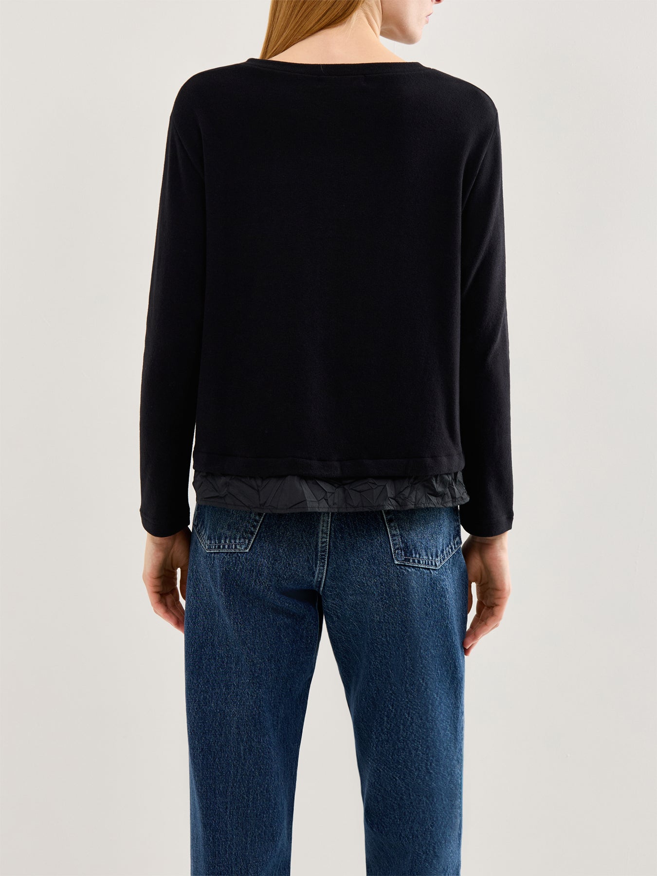 Button Through Cardigan with Taffeta Trim Black