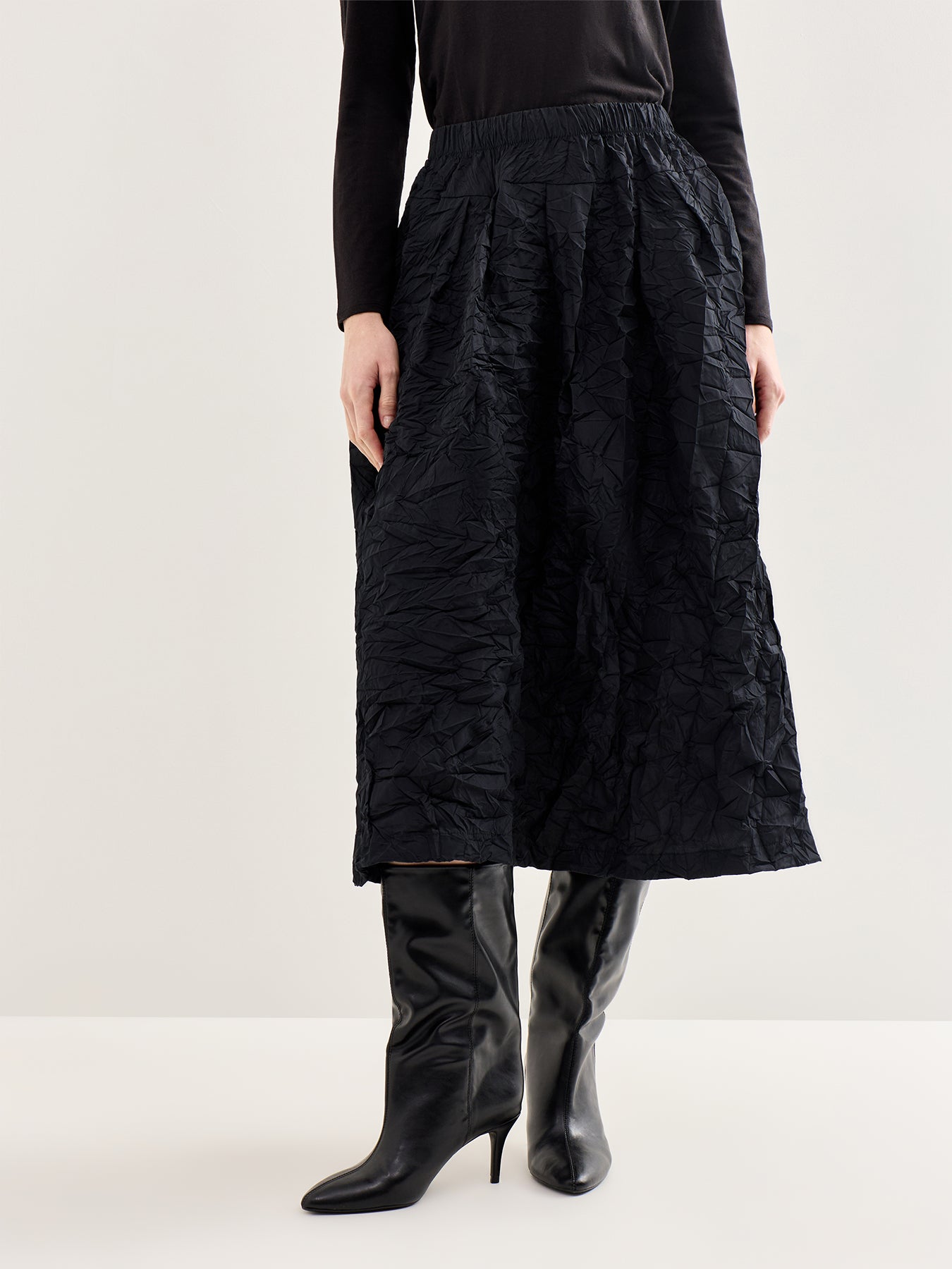 Taffeta Maxi Skirt Black