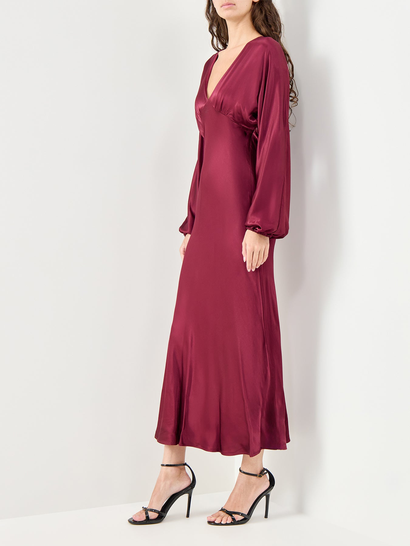 Allura Satin Midi Dress Red