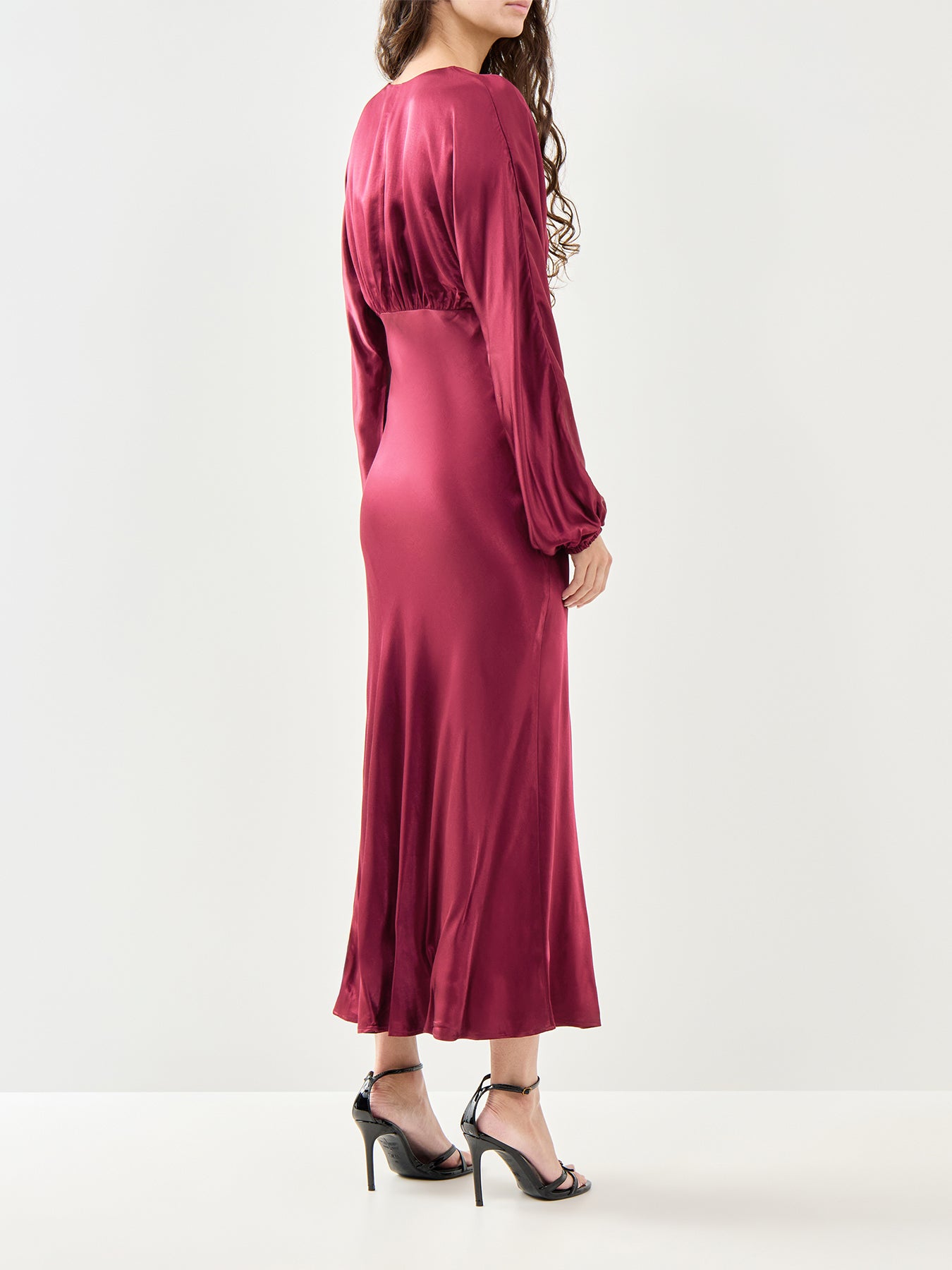 Allura Satin Midi Dress Red