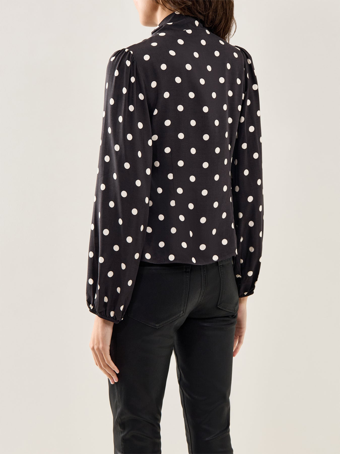 Neck Tie Detail Blouse Navy