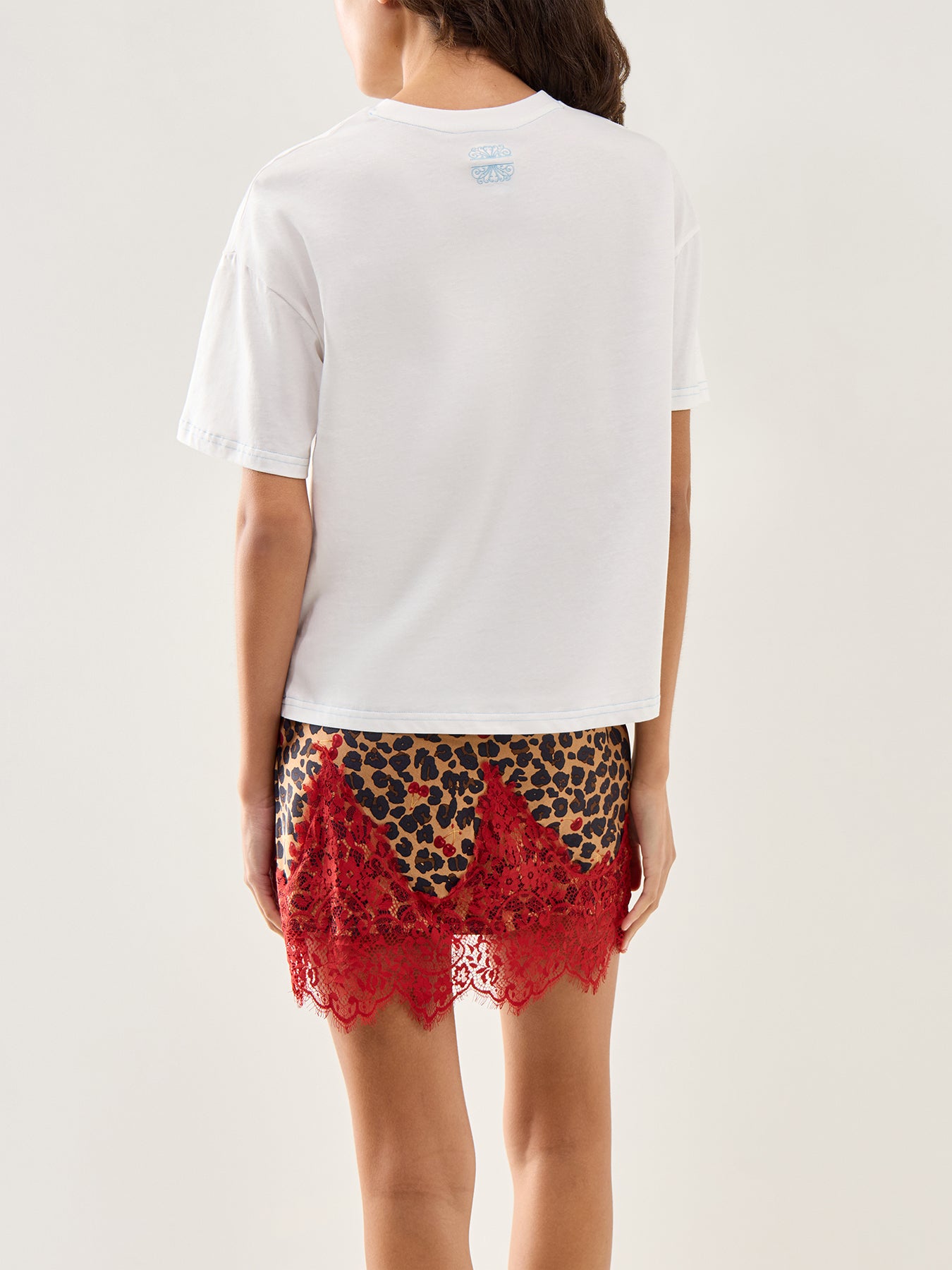 Cherry Graphic Cotton T-Shirt White