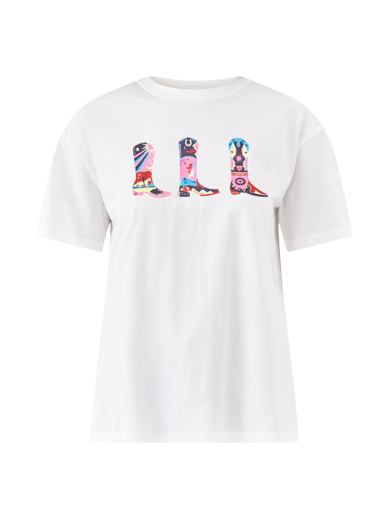 Cowboy Boot Graphic T-Shirt White