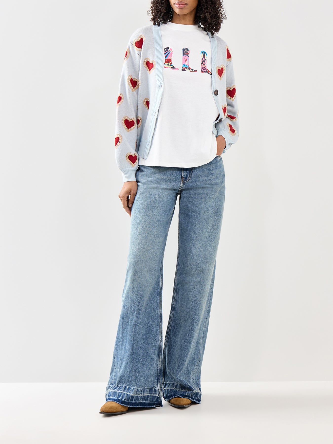 Cowboy Boot Graphic T-Shirt White