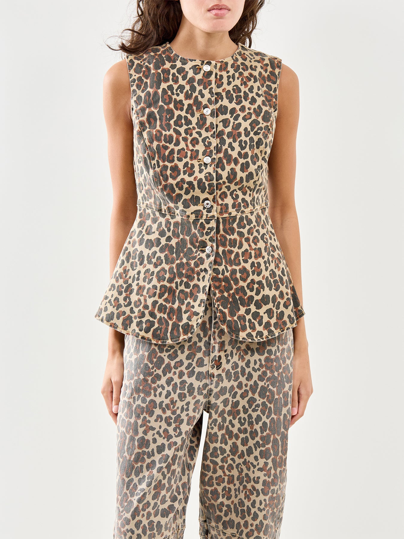 Leopard Waistcoat Brown