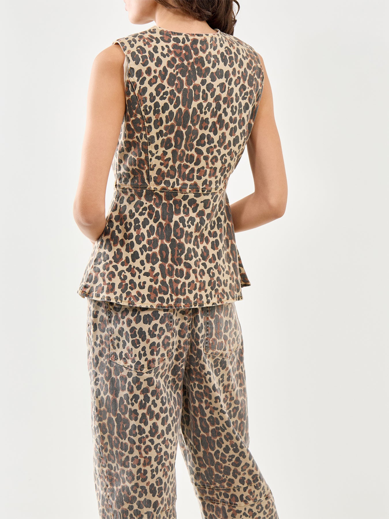 Leopard Waistcoat Brown