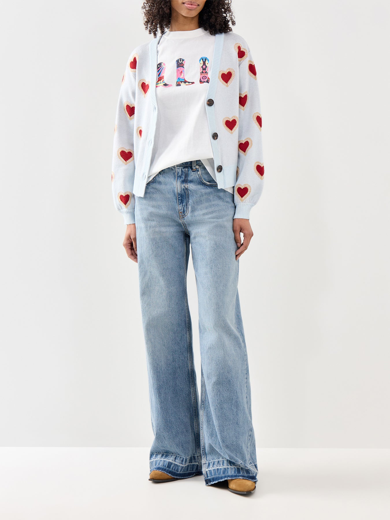 Baby Blue Heart Cardigan Blue