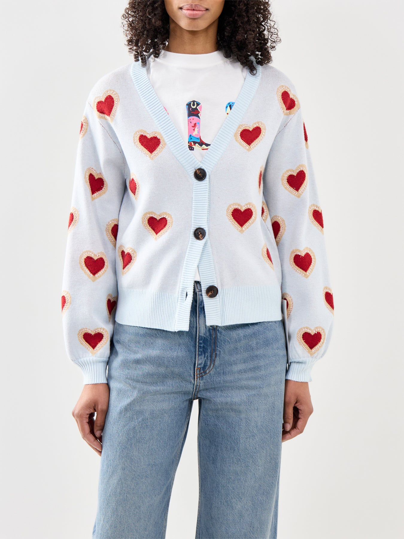 Baby Blue Heart Cardigan Blue