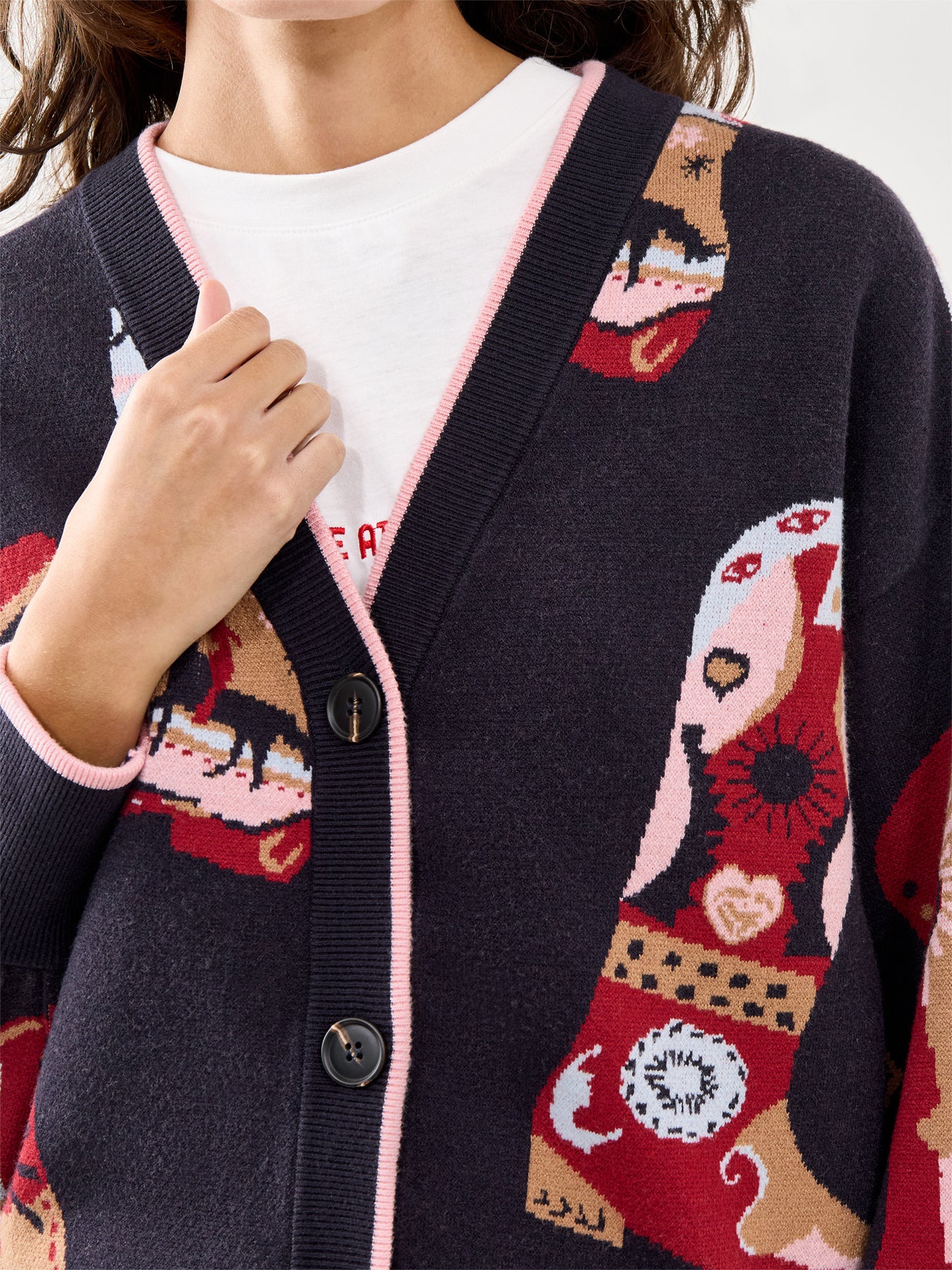 Cowboy Boots Cardigan Navy