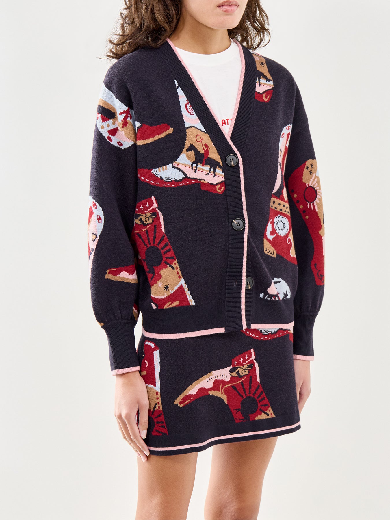 Cowboy Boots Cardigan Navy
