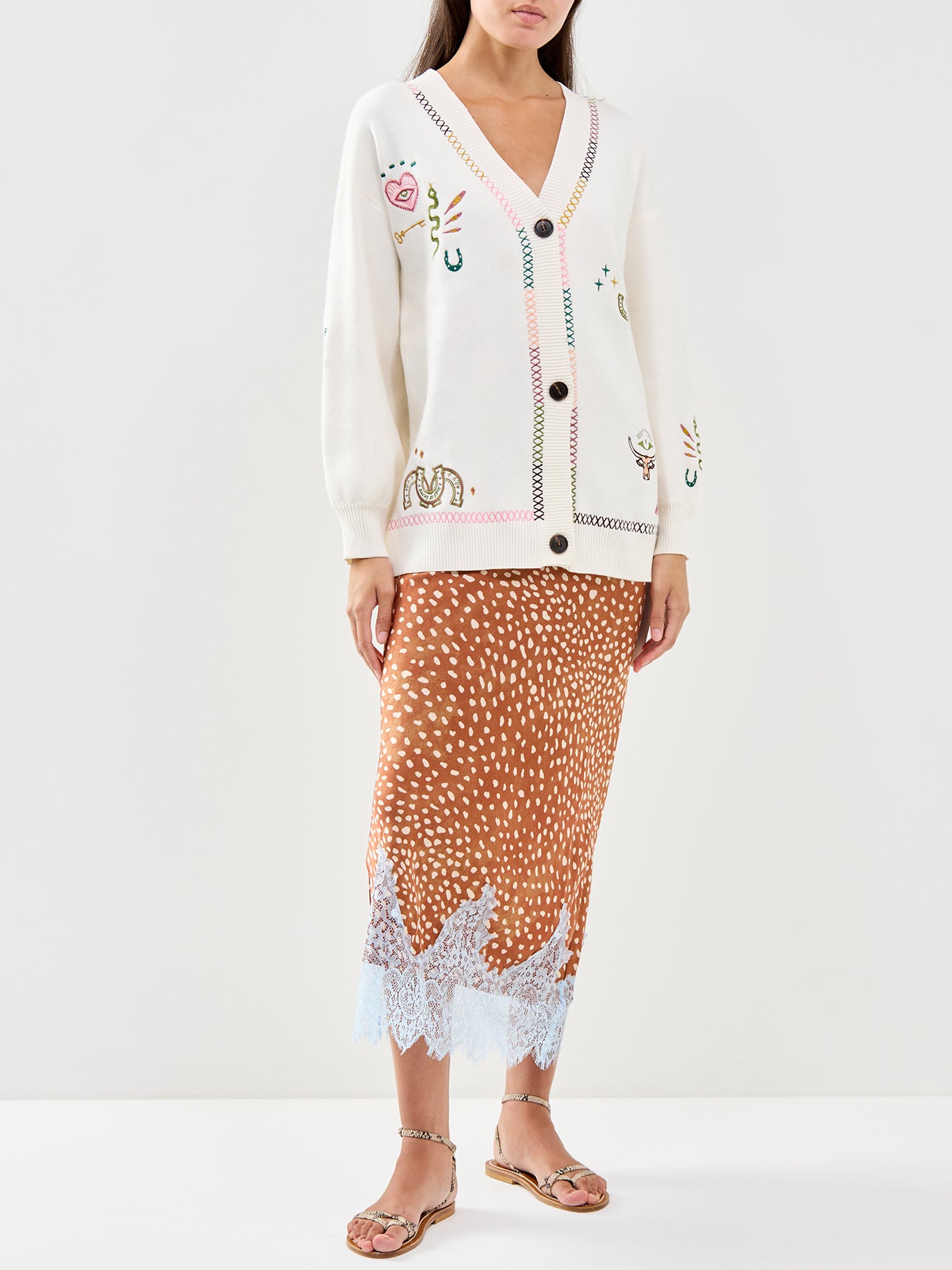 Cream Western Martha Cardigan