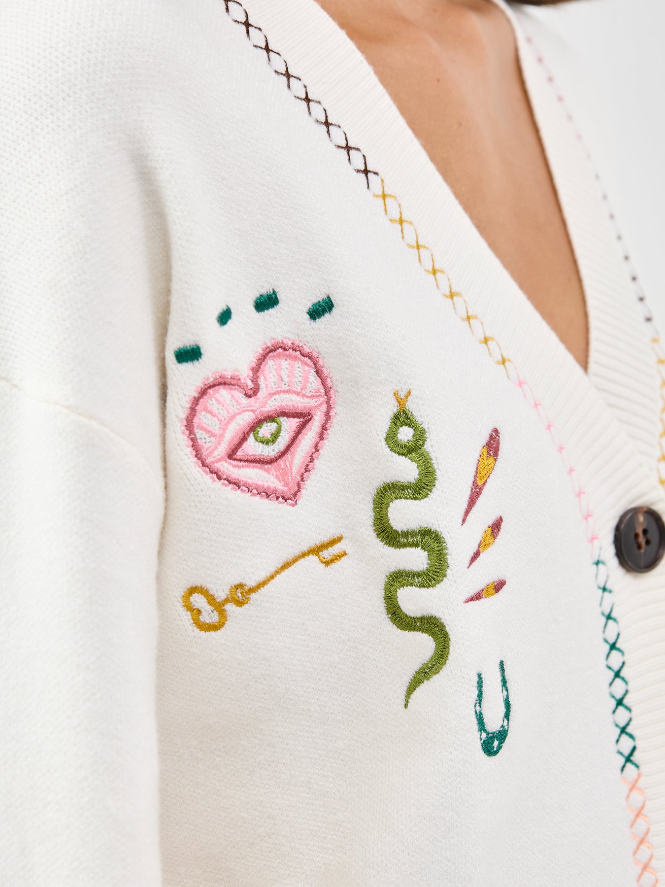 Cream Western Martha Cardigan