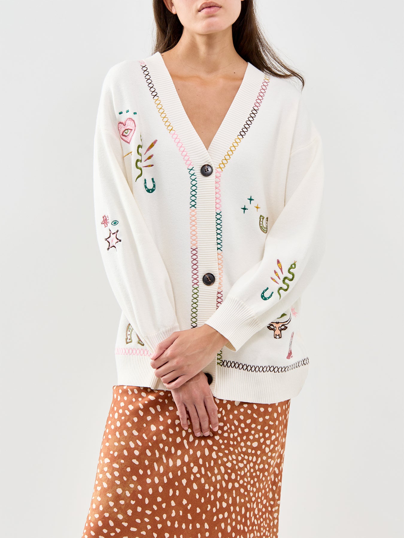 Cream Western Martha Cardigan