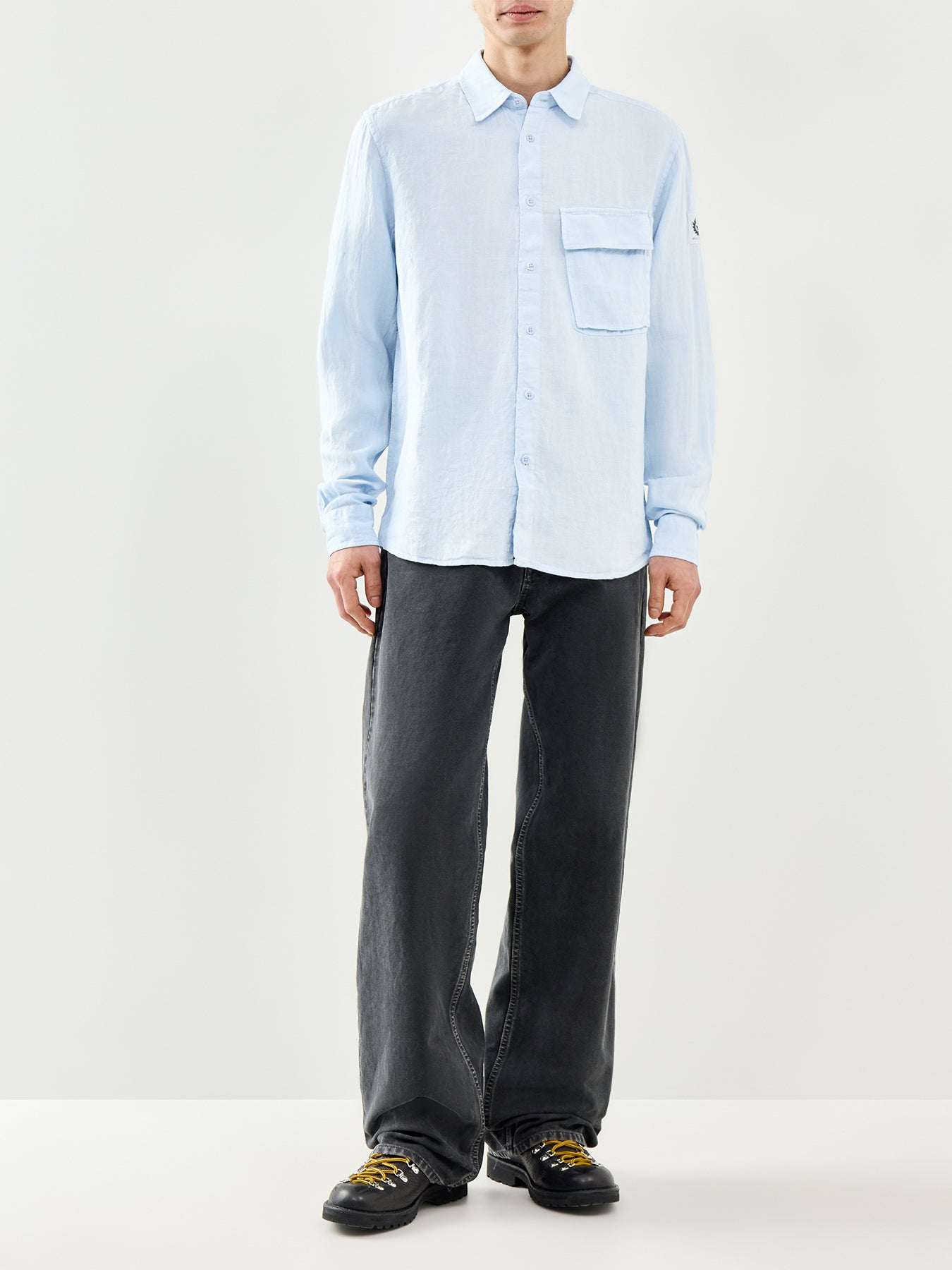 Belstaff Scale Linen Shirt Sky Blue