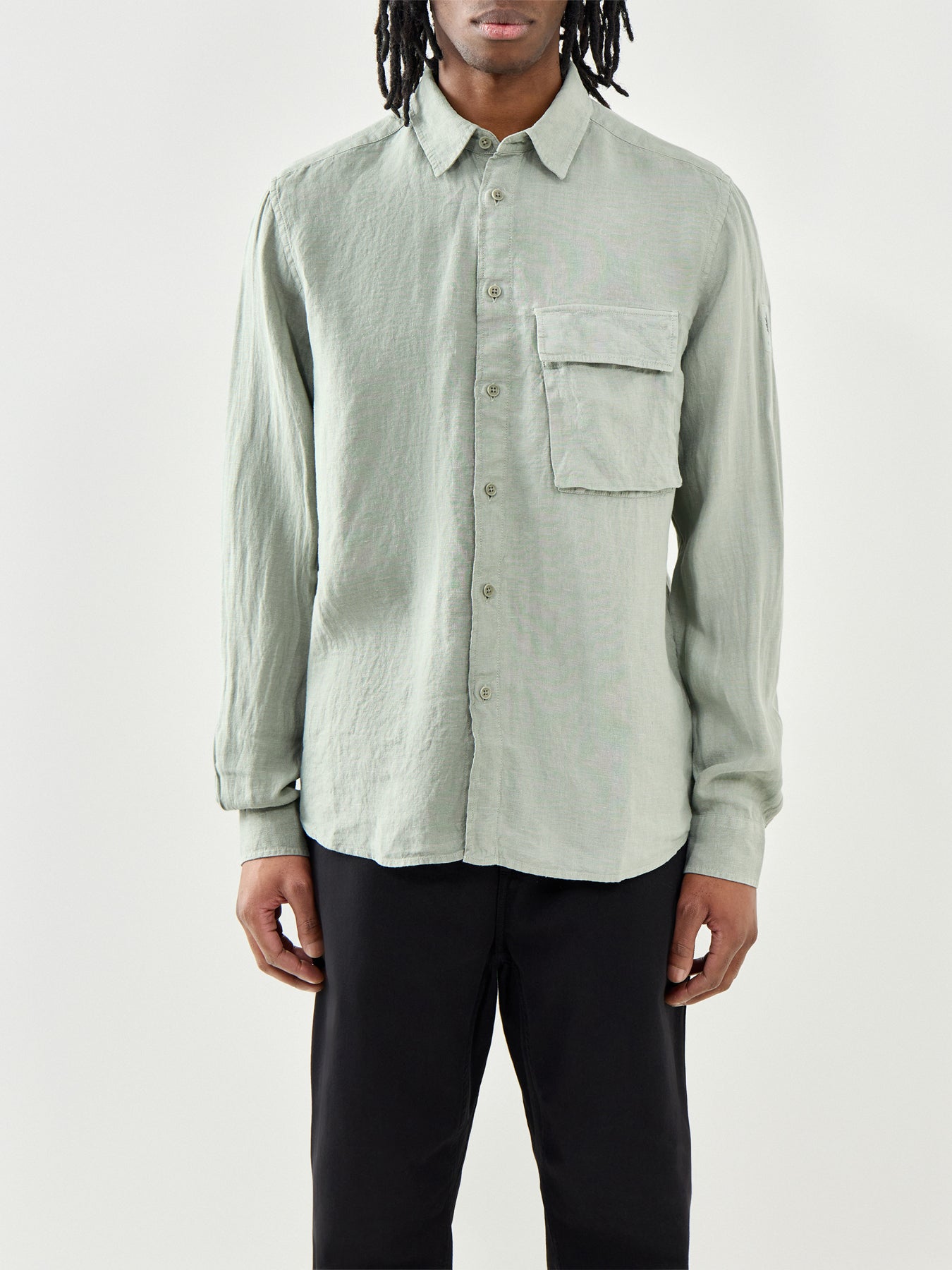Belstaff Scale Linen Shirt Lichen