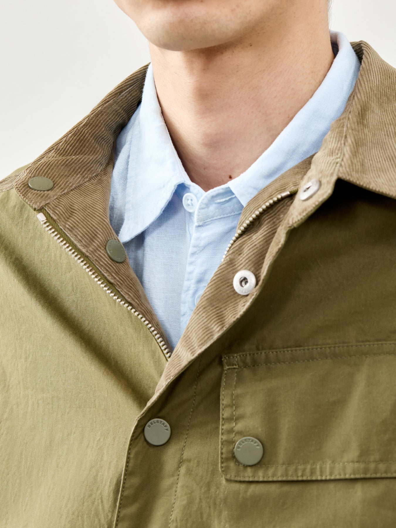 Belstaff Scale Short Sleeve Linen Shirt Sky Blue