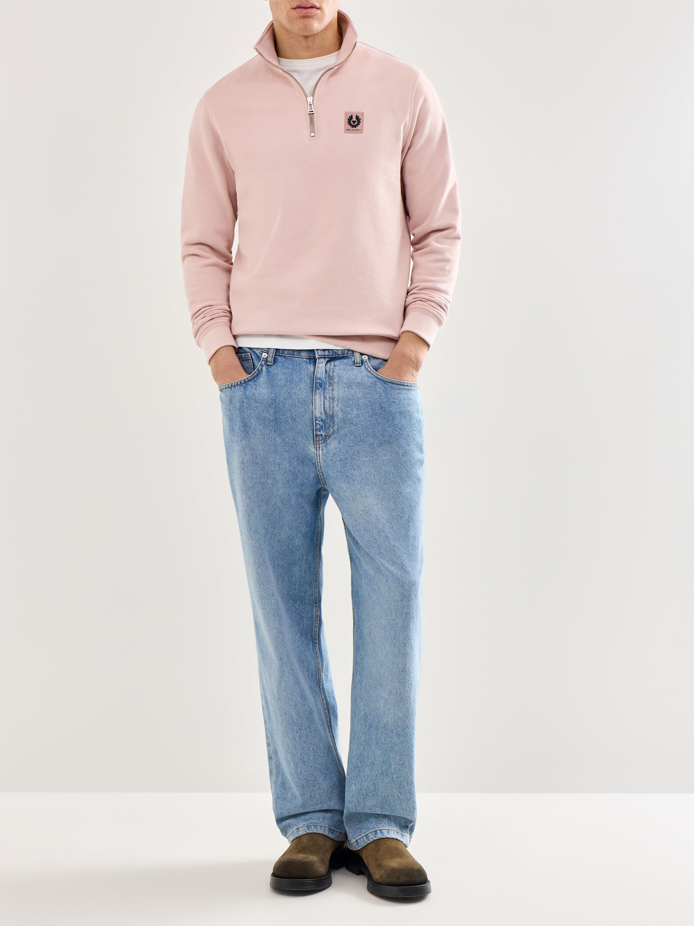 Quarter Zip Sweatshirt Pink