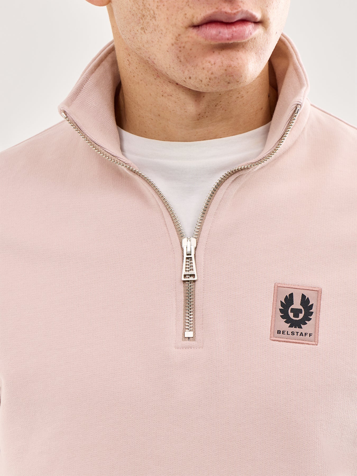 Quarter Zip Sweatshirt Pink