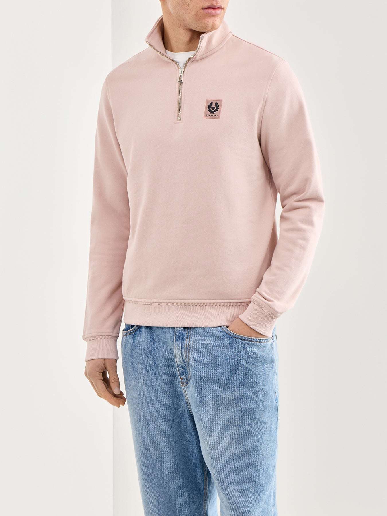 Quarter Zip Sweatshirt Pink