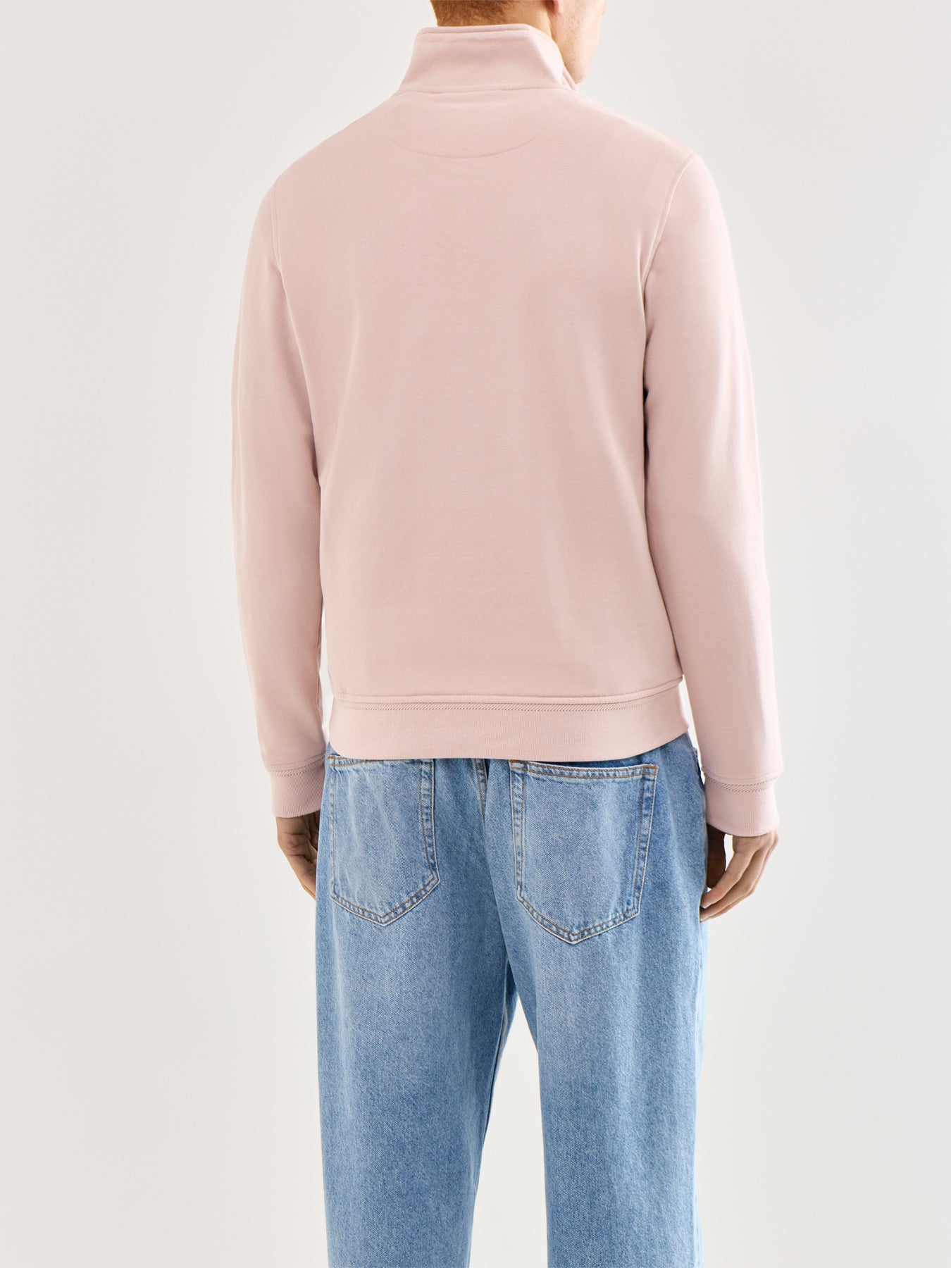 Quarter Zip Sweatshirt Pink