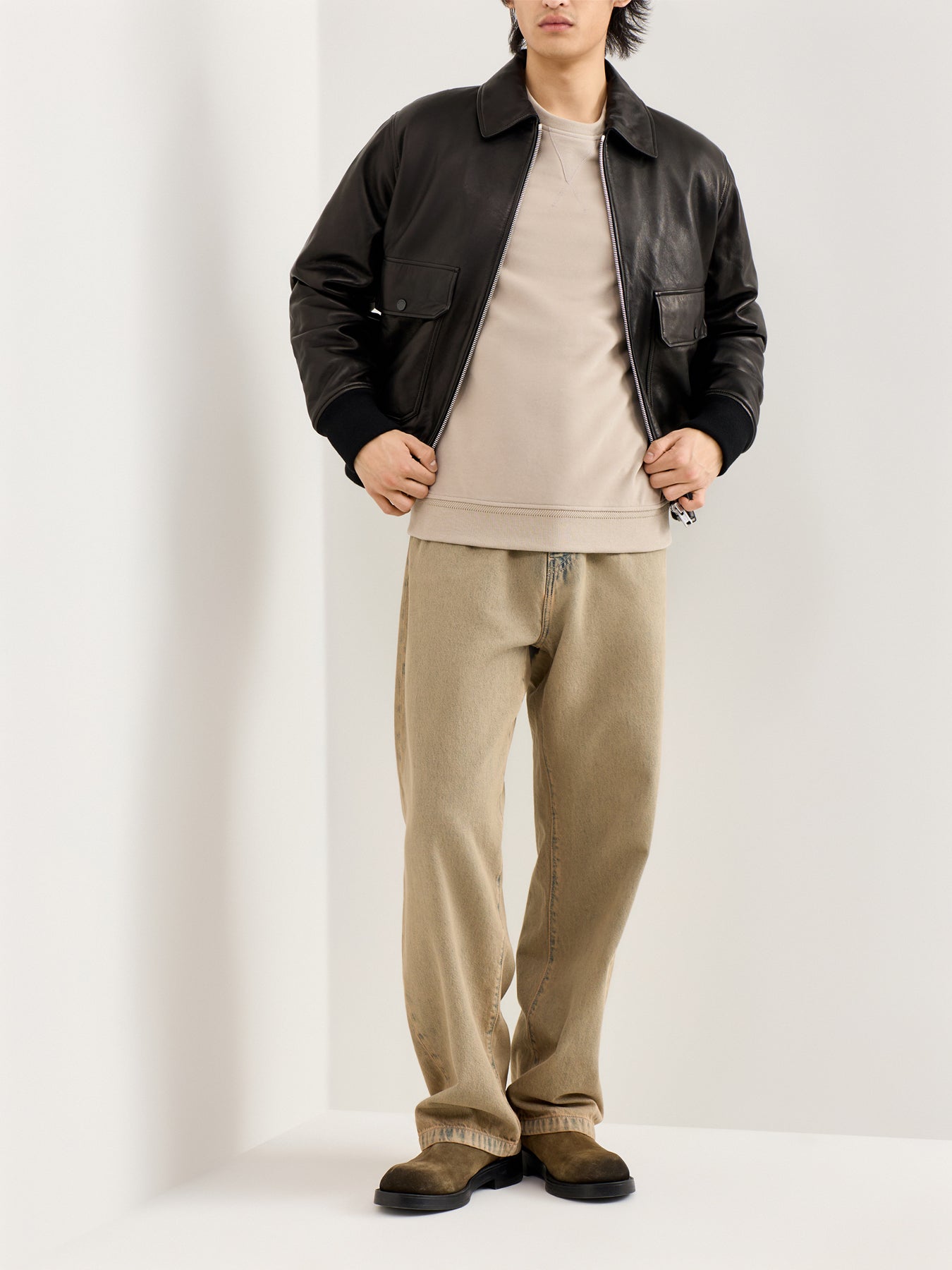Classic Cotton Sweatshirt Beige