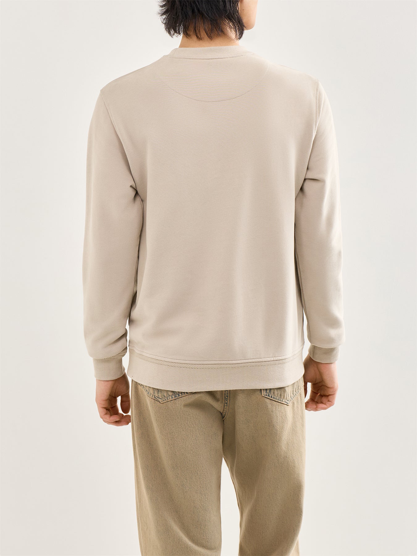 Classic Cotton Sweatshirt Beige