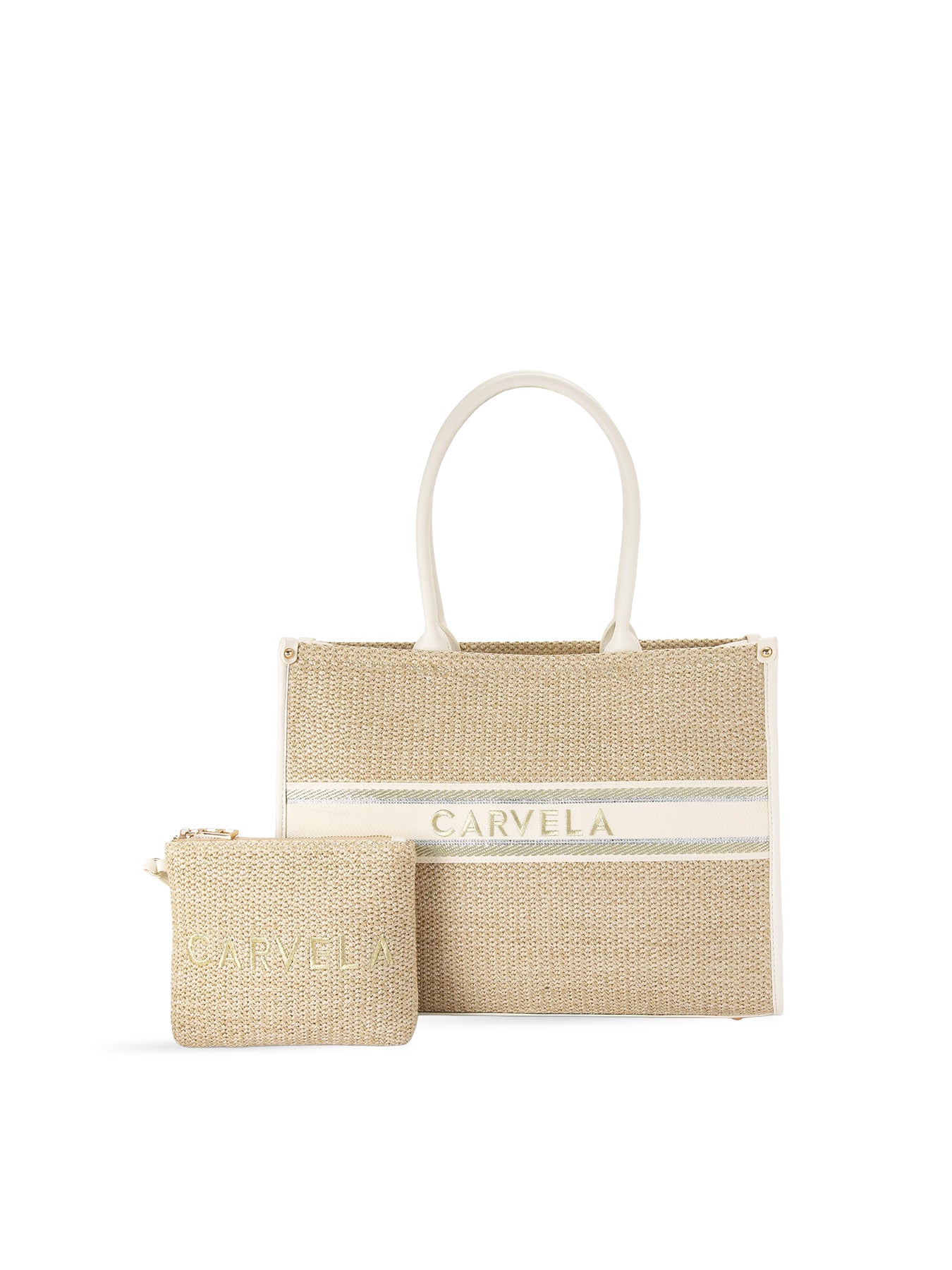 Beach Glam Tote Bag Beige Combination