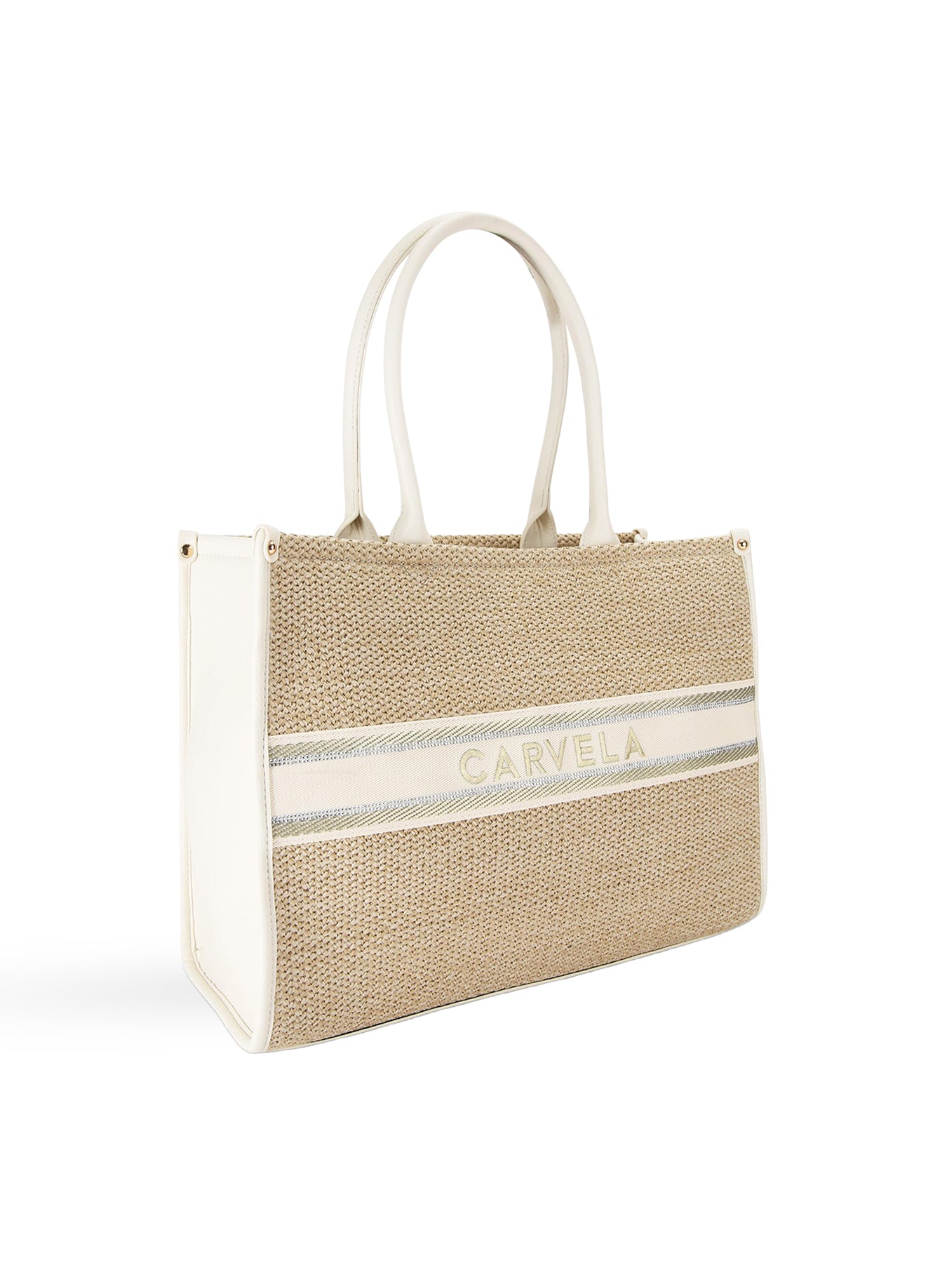 Beach Glam Tote Bag Beige Combination