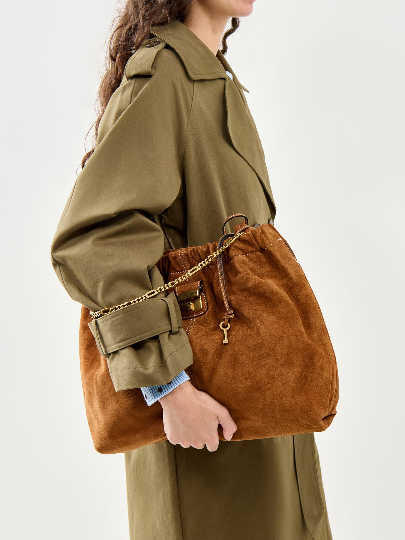Suede Cristina Tote Bag Tan