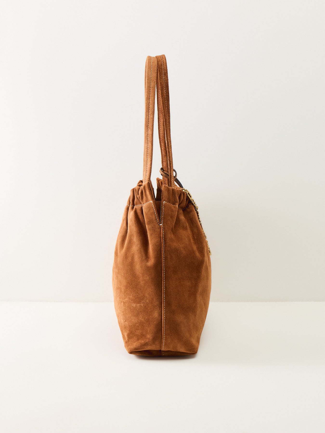 Suede Cristina Tote Bag Tan
