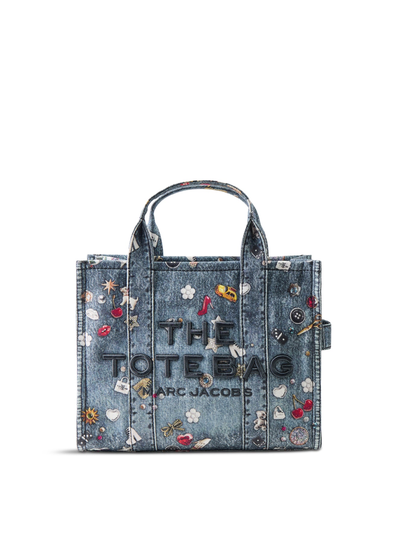 Trompe L’Oeil Trinket Canvas Medium Tote Bag Blue