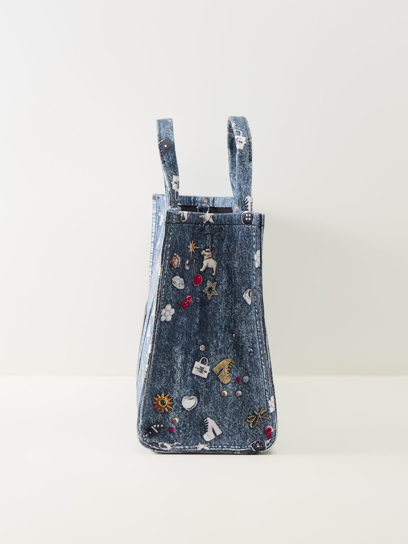 Trompe L’Oeil Trinket Canvas Medium Tote Bag Blue