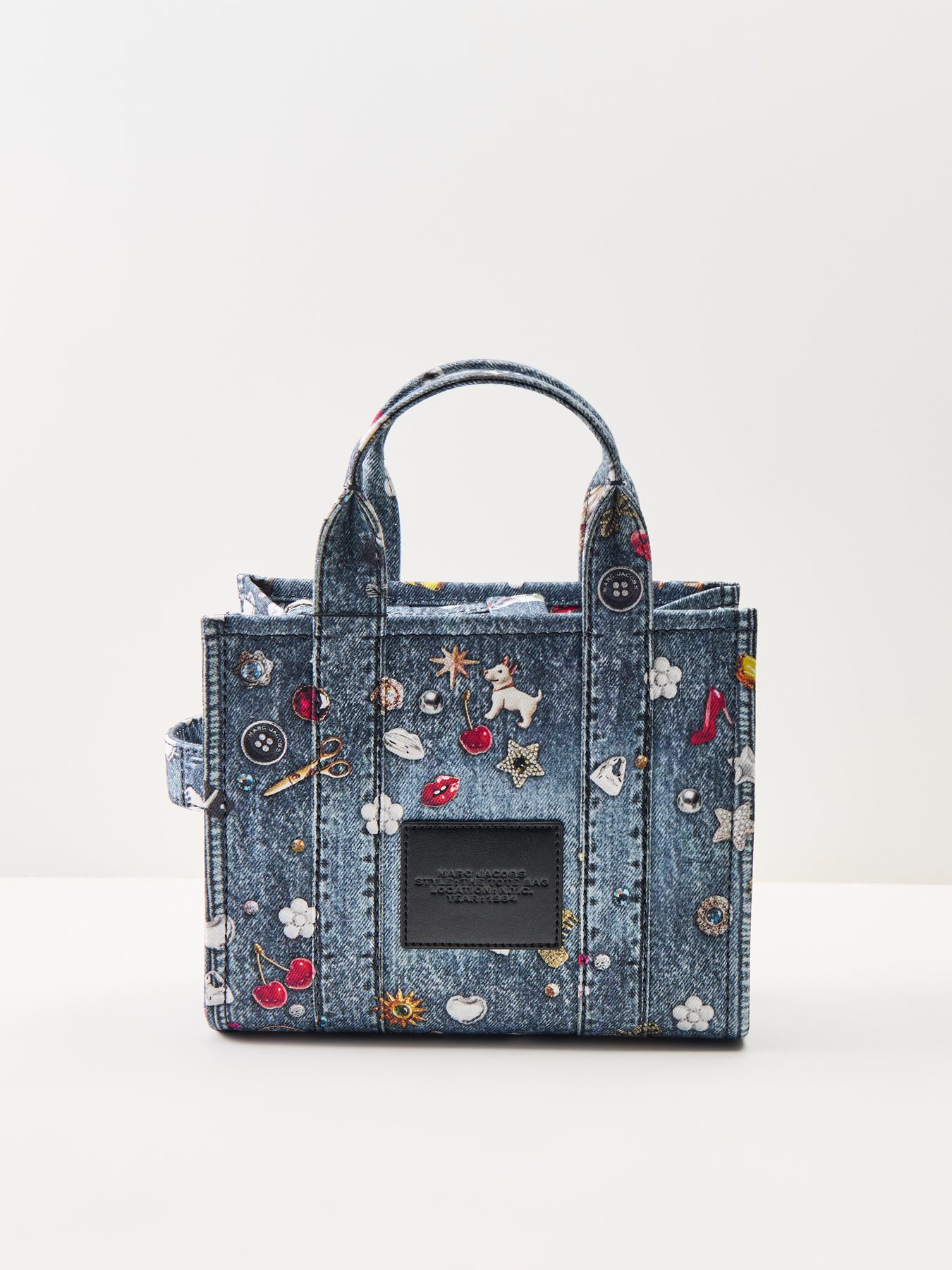 The Trompe Loeil Trinket Canvas Small Tote Bag Blue