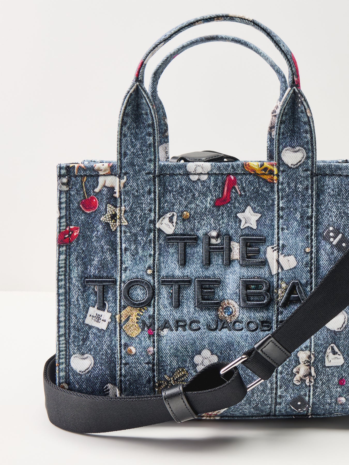 The Trompe Loeil Trinket Canvas Small Tote Bag Blue