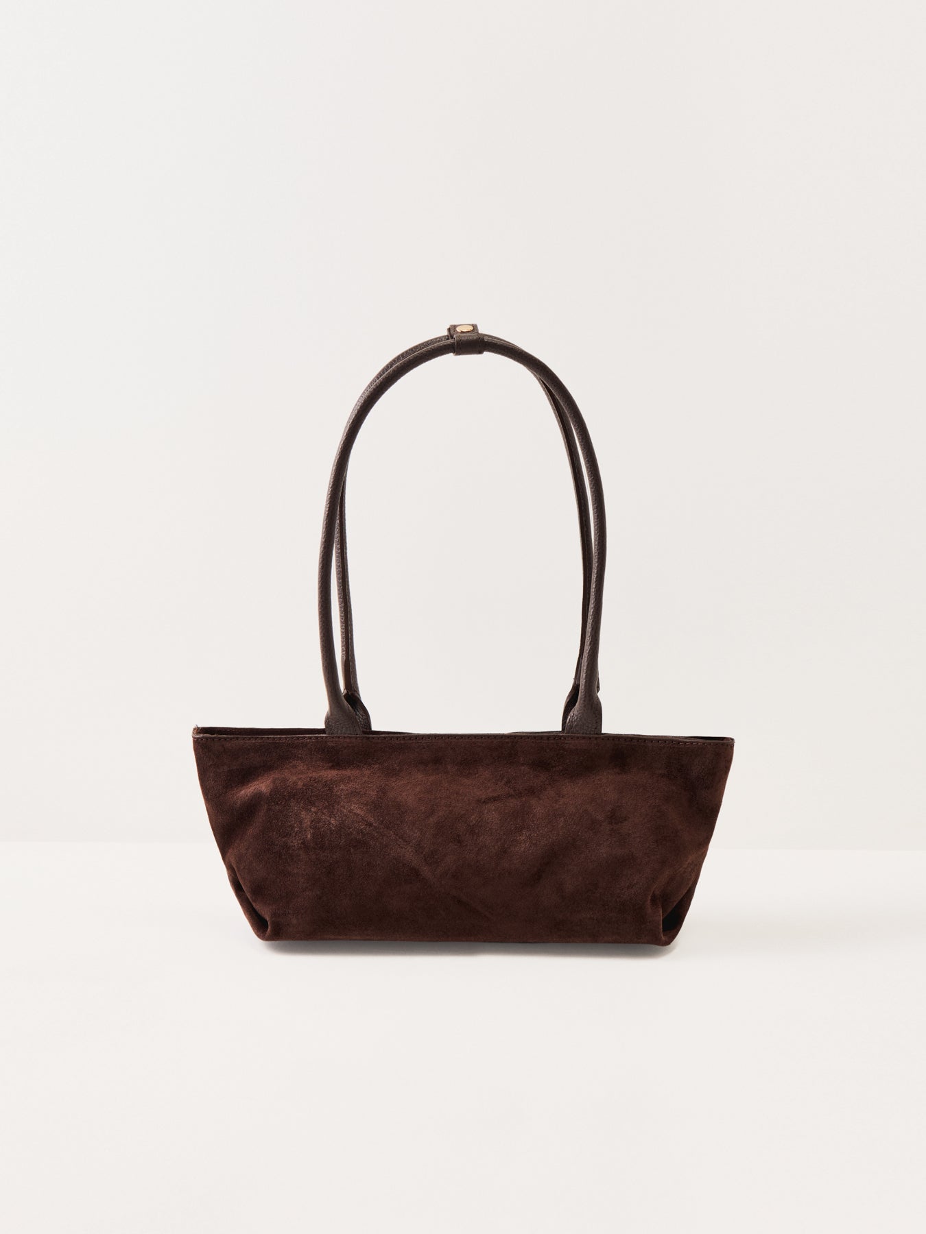Bacil Long Handle Suede Bag Brown