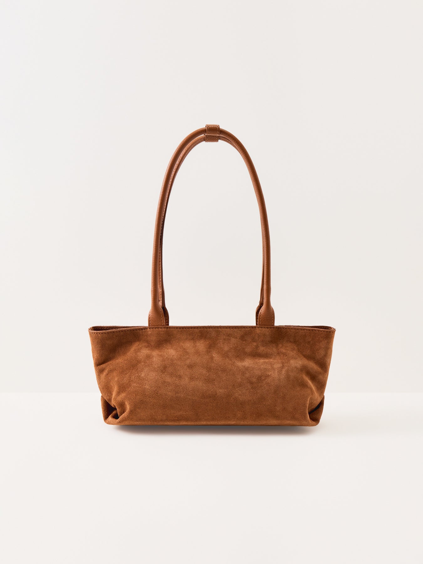 Bacil Long Handle Suede Bag Tan