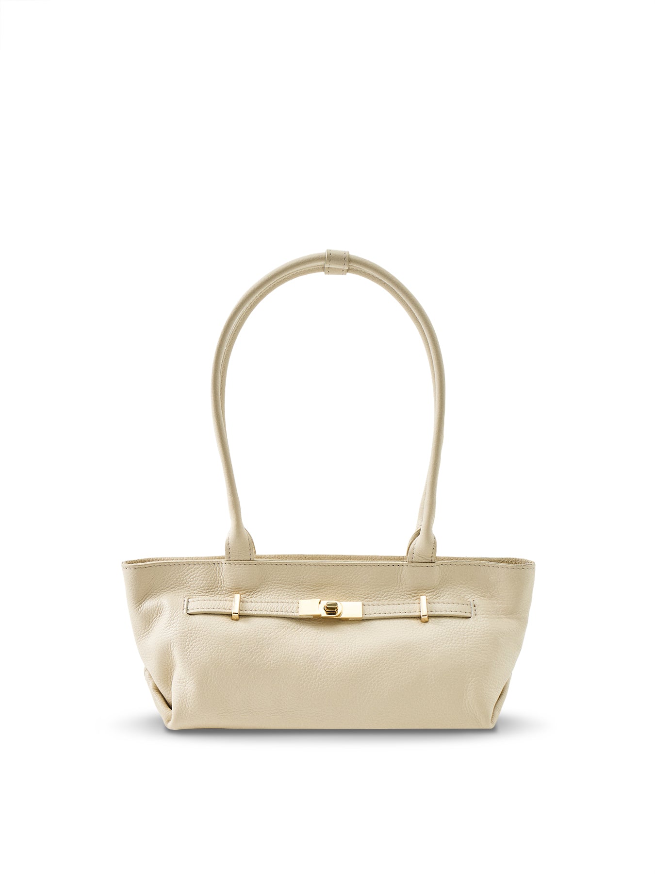 Bacil Long Handle Leather Bag Cream