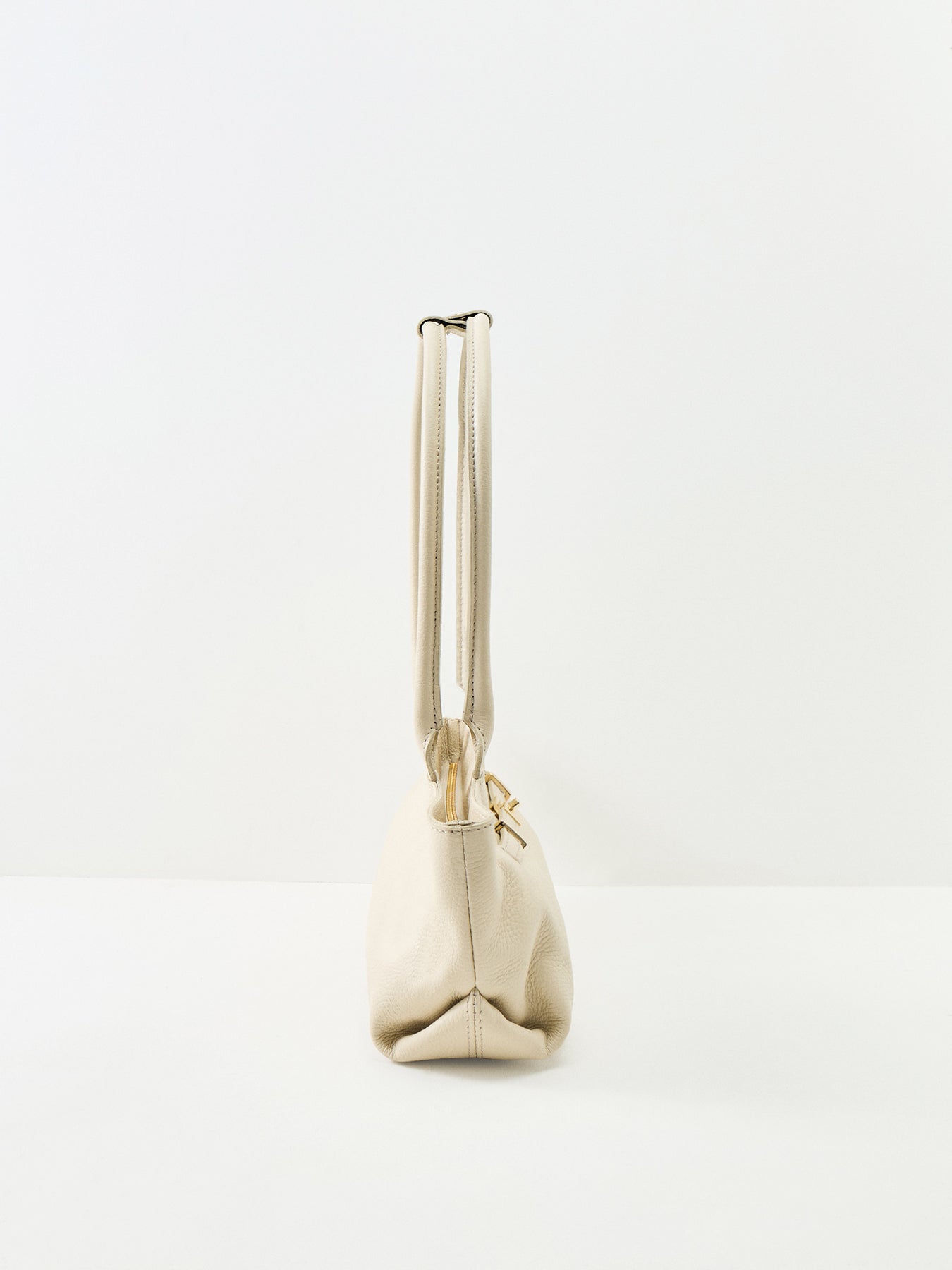 Bacil Long Handle Suede Bag Cream
