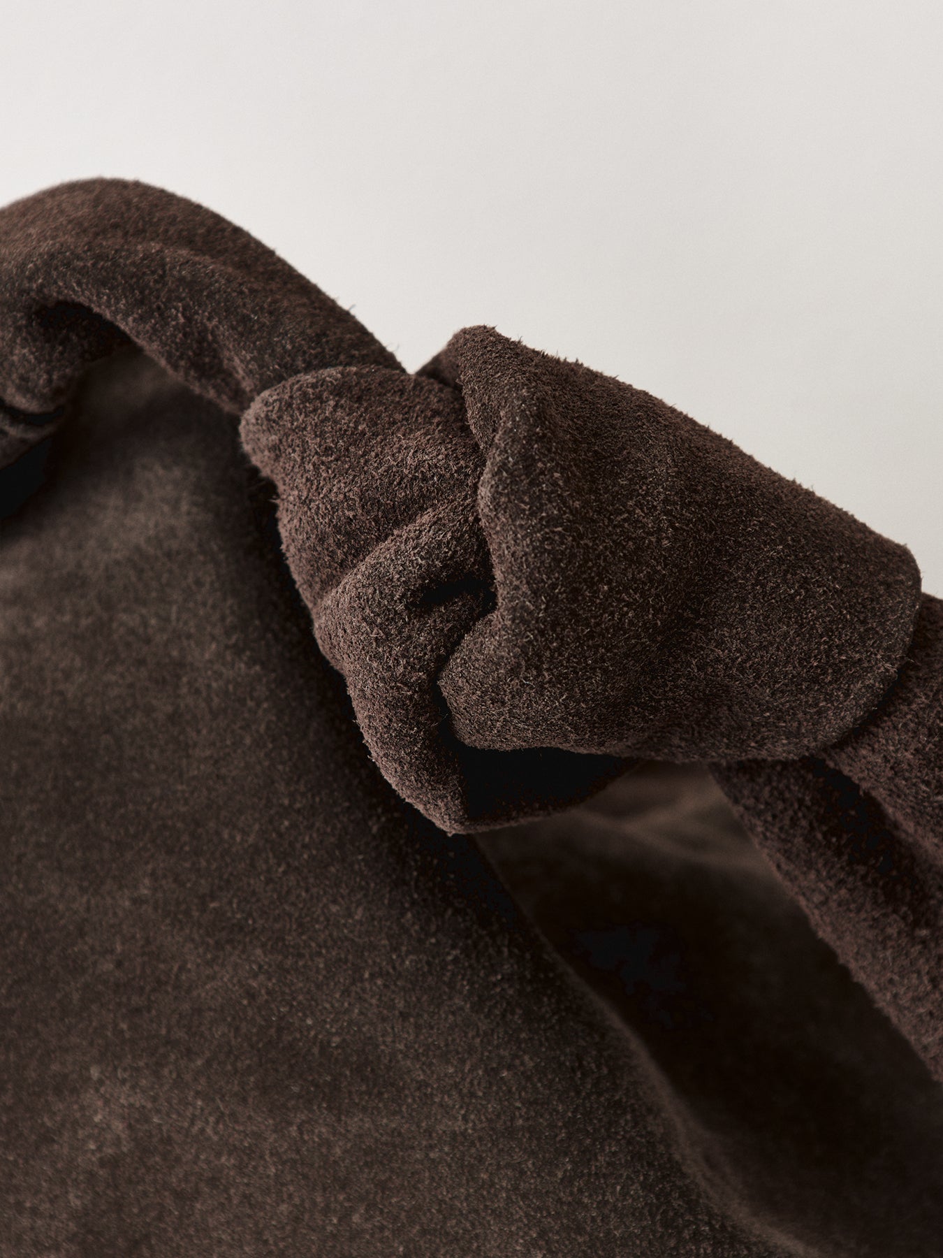 Leena Double Knot Suede Bag Brown