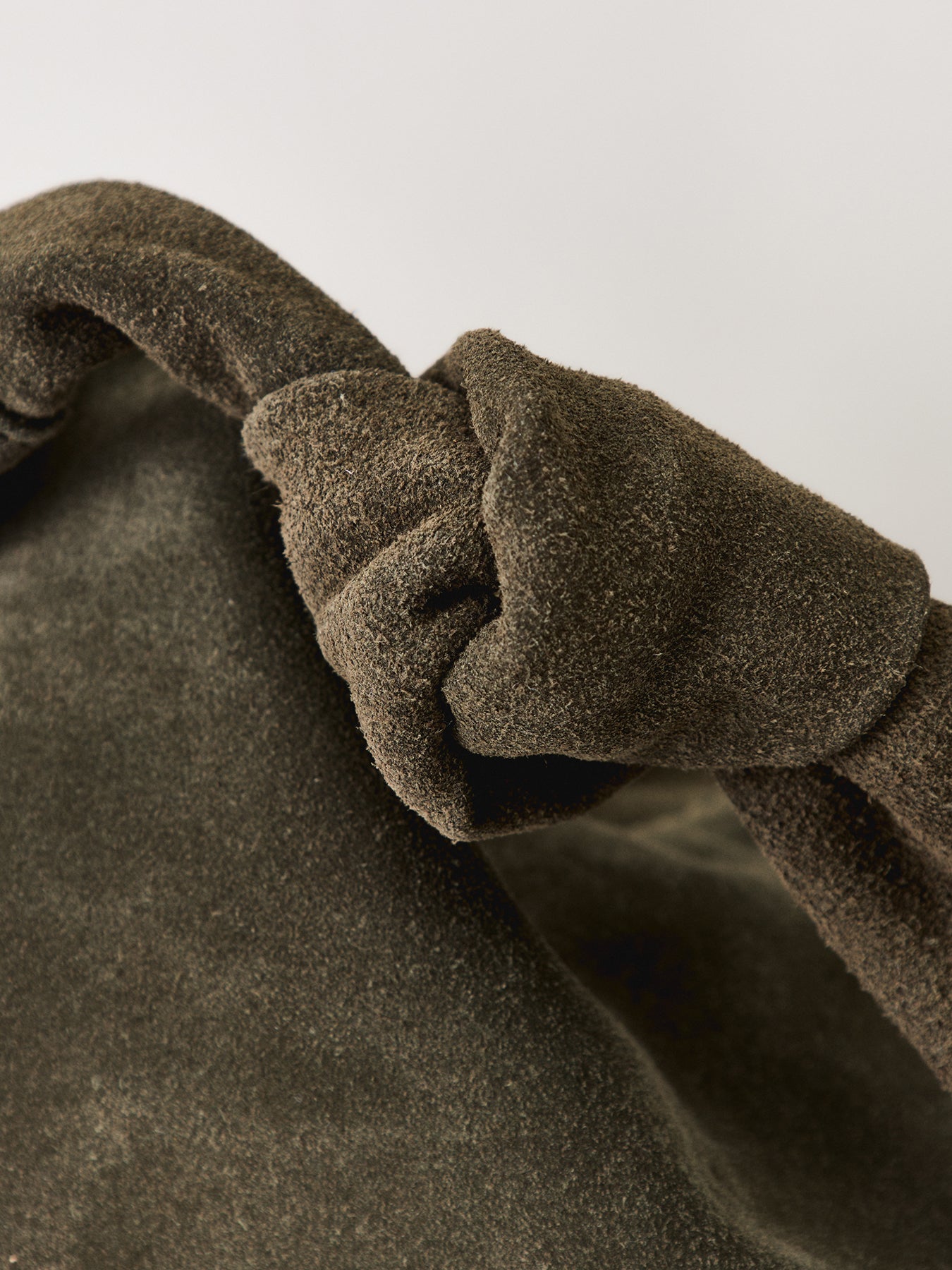 Leena Double Knot Suede Bag Green
