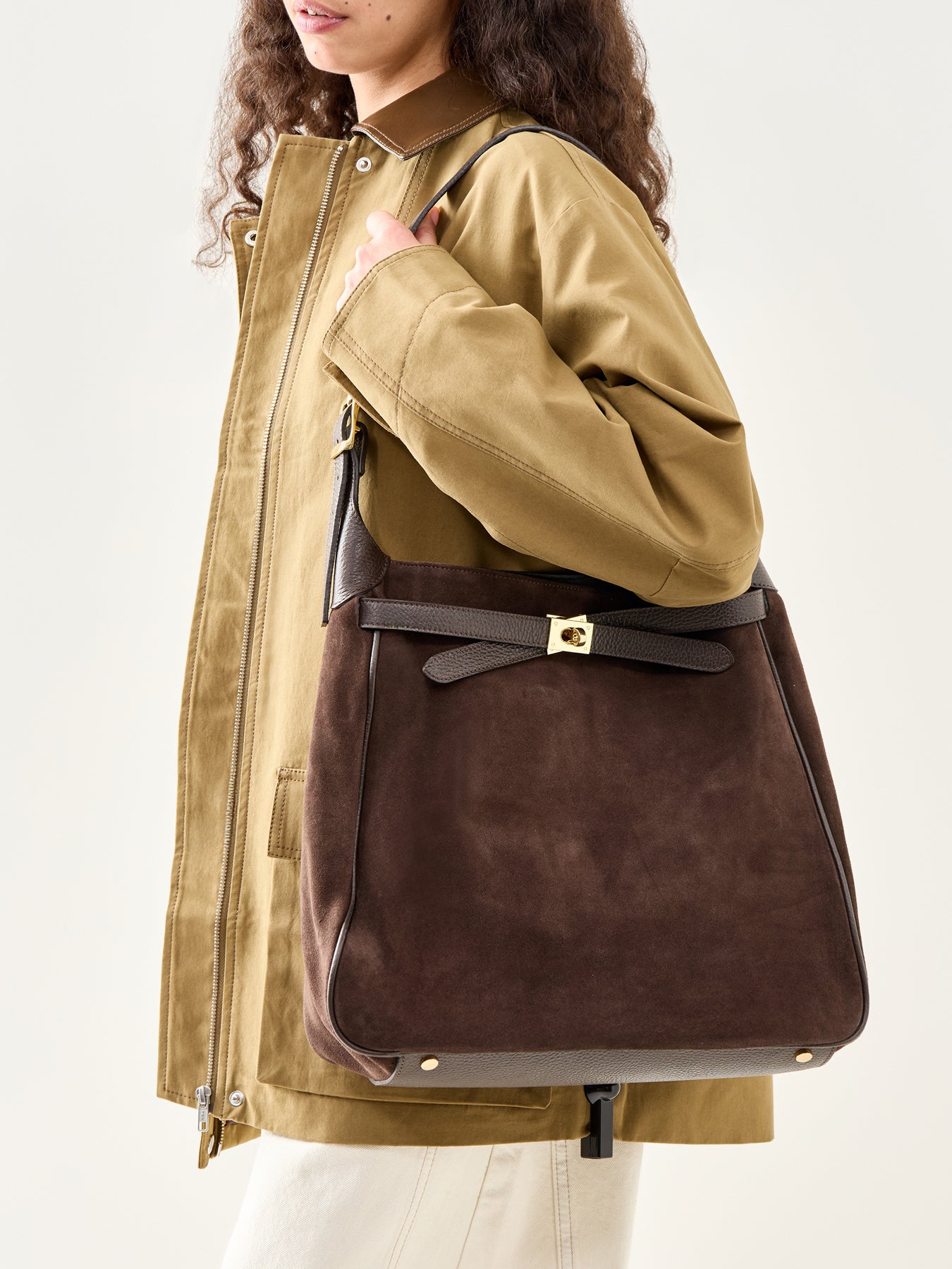 Claude Suede Match Bag Brown