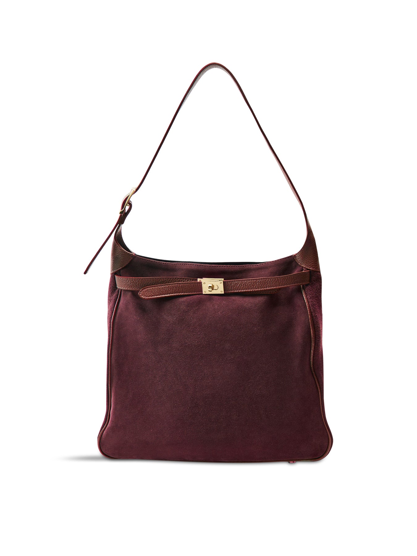 Claude Suede Match Bag Burgundy