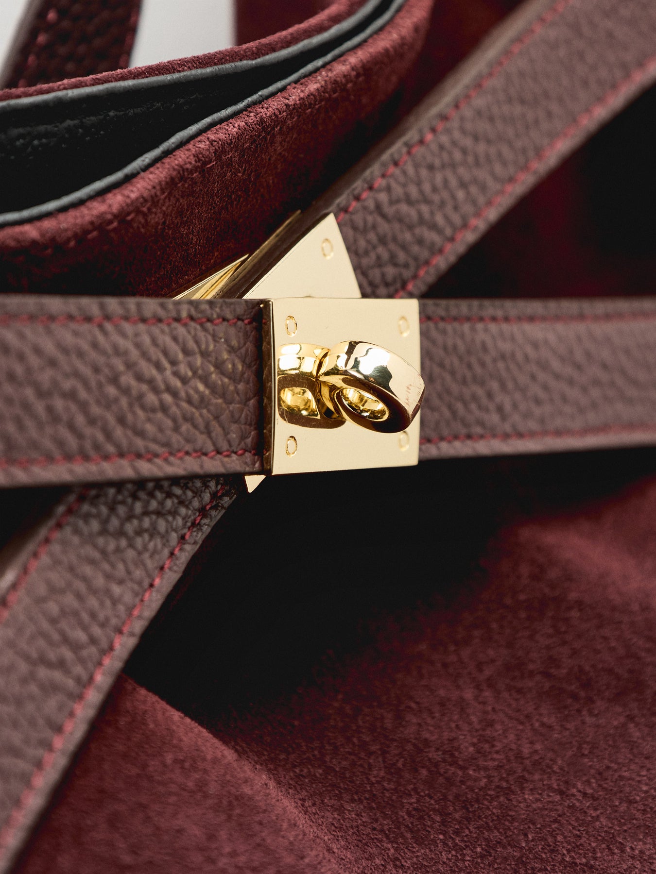 Claude Suede Match Bag Burgundy