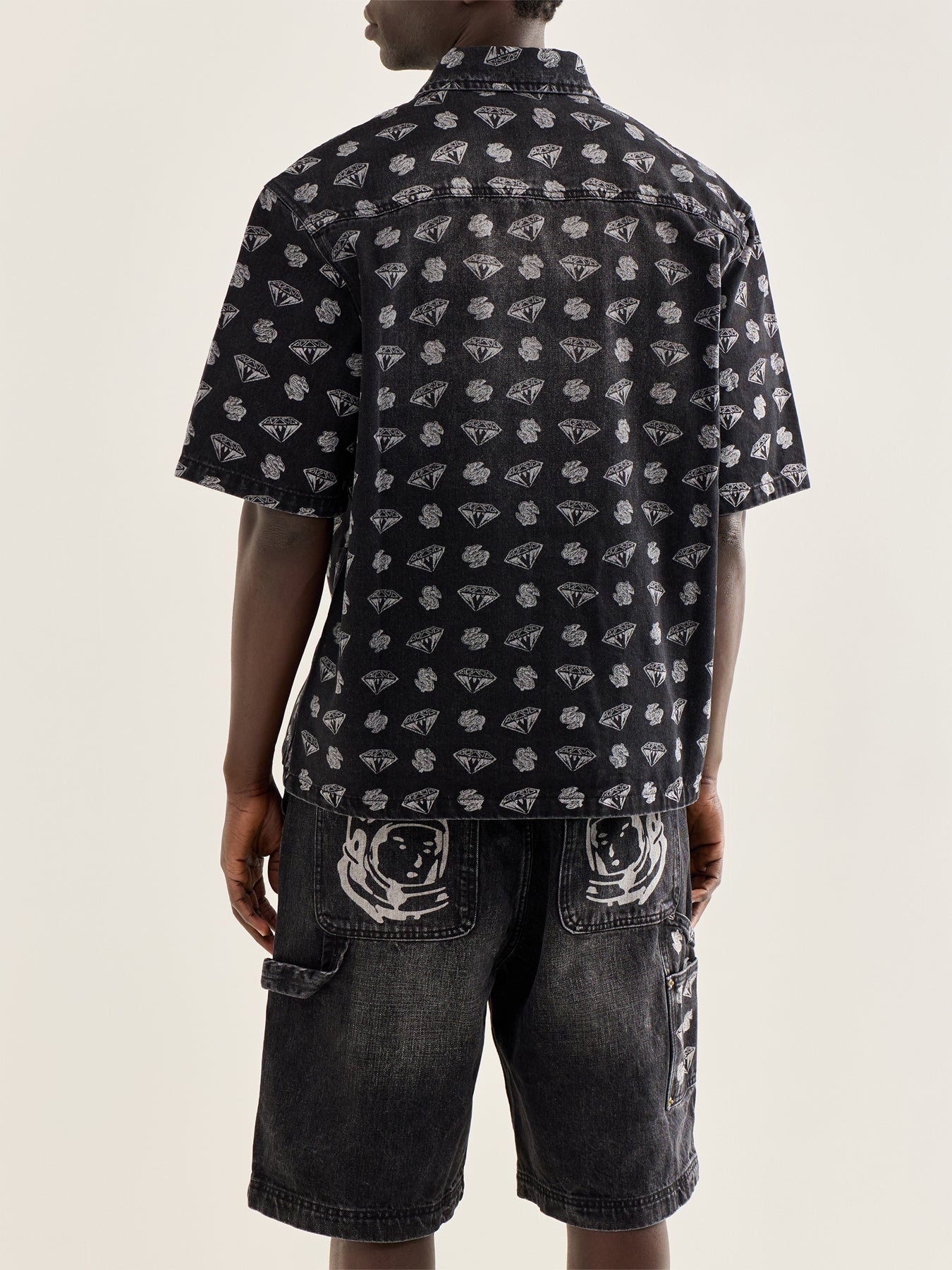 Diamonds & Dollars Oversized Ss Denim Shirt