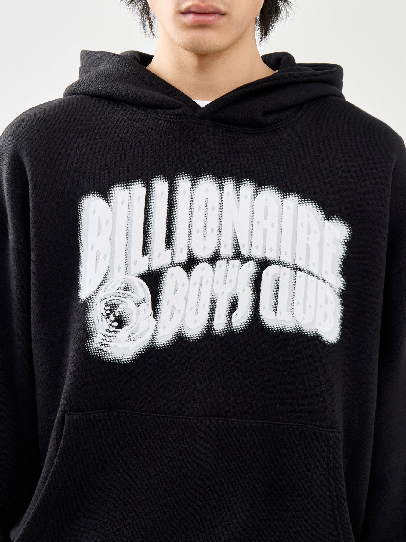 Distorted Arch Logo Oversized Hoodie Black