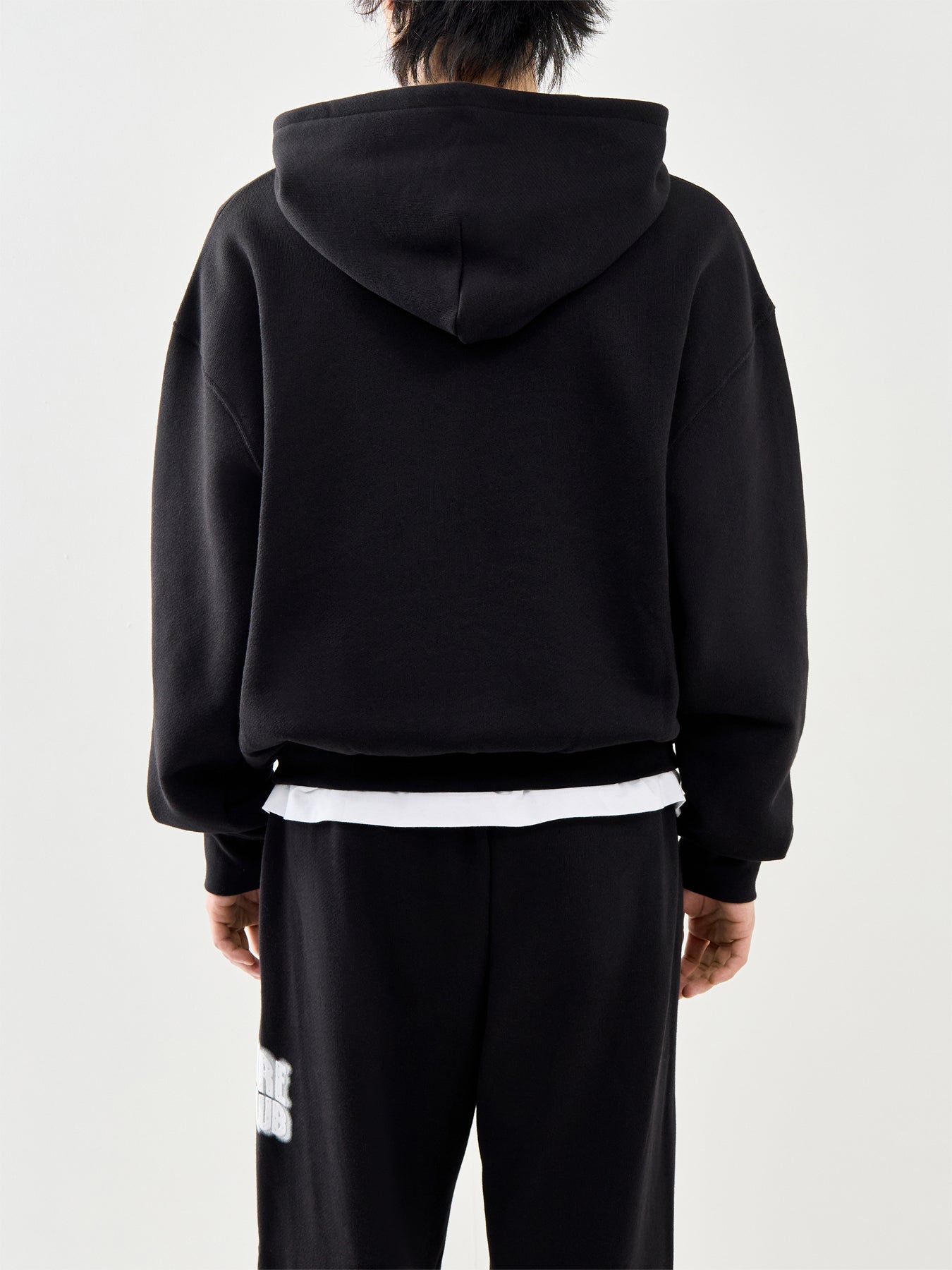 Distorted Arch Logo Oversized Hoodie Black