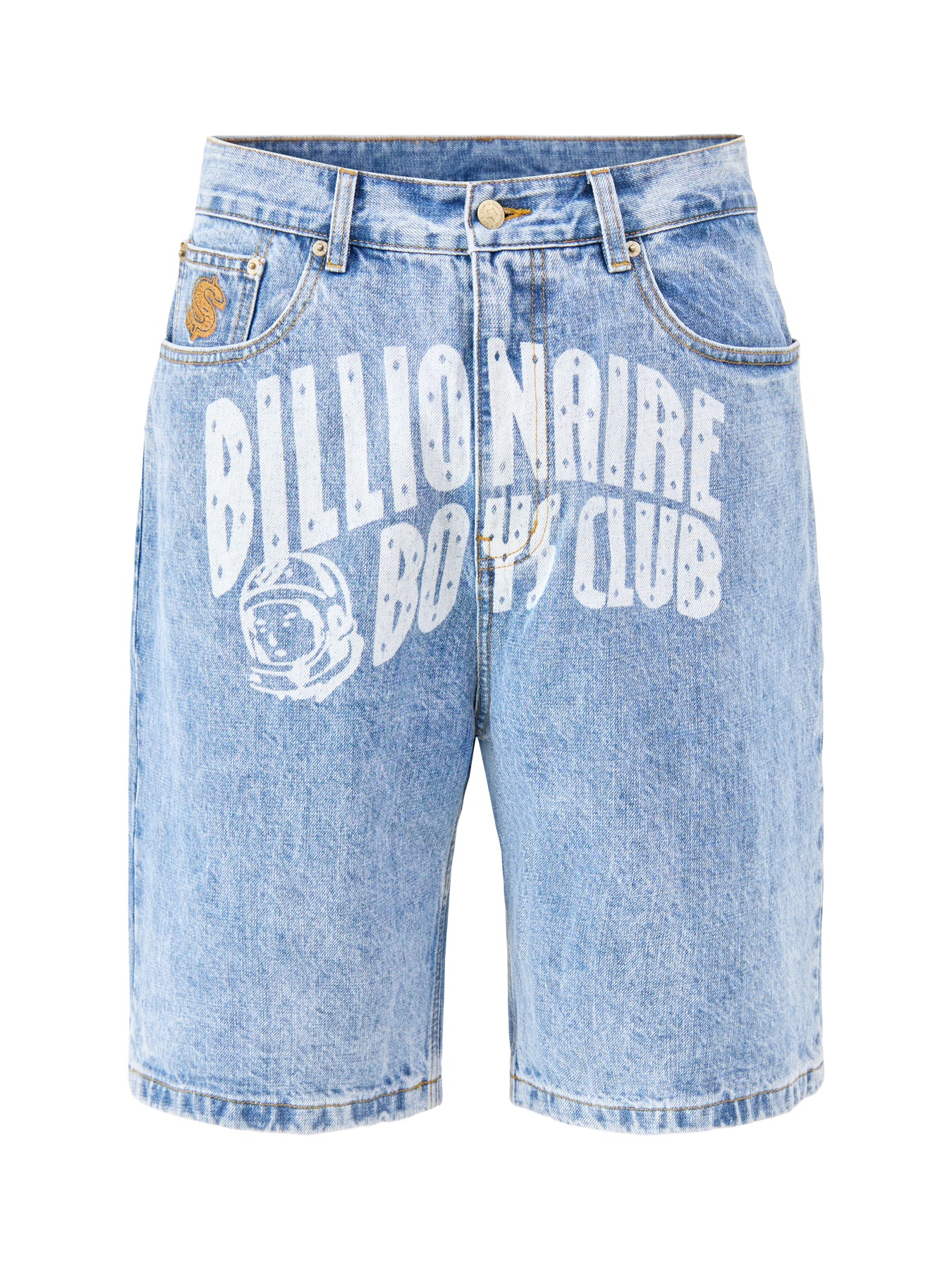 Faded Arch Logo Denim Shorts Blue