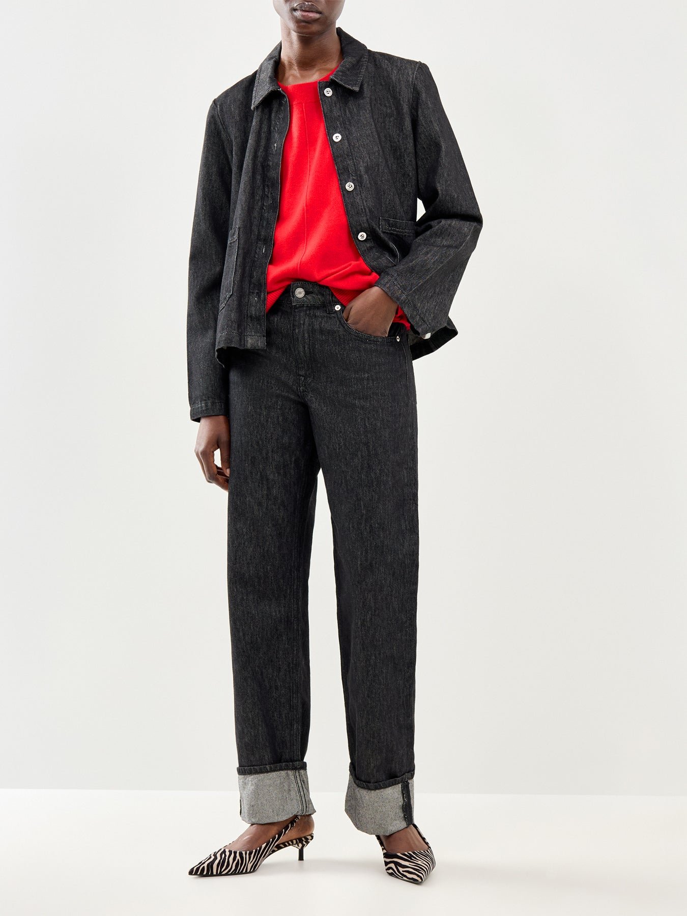 Wide Slouchy Jumper Red